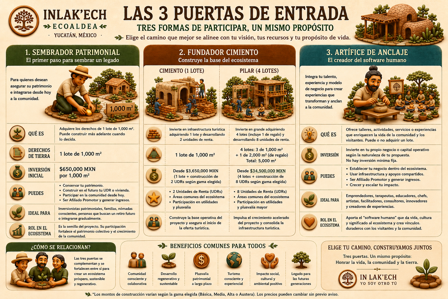 Las 3 puertas de entrada a la ecoaldea Inlak'ech